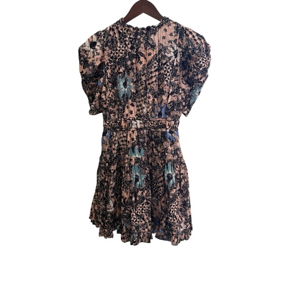 Ulla Johnson Floral Mini Dress - Navy, brown and peach - Picture 8 of 9